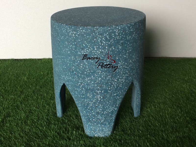 Ghế đẩu bê tông xanh đời mới - terrazzo - Gốm Sứ Quốc Tế Bảo Vy - Công Ty TNHH Quốc Tế Bảo Vy